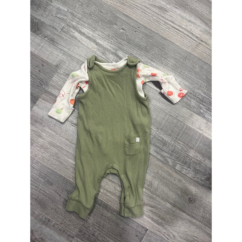 Mori The Very Hungry Caterpillar Ribbed Romper & Bodysuit Set Green 0-3M